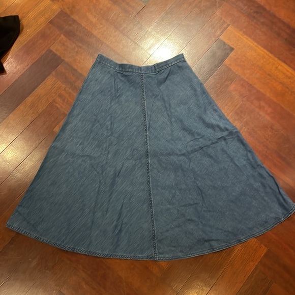 Zara Denim A-Line Circle Skirt with Side Zip Closure | Size S - Picture 4 of 4
